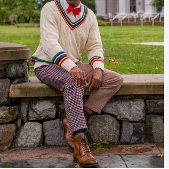 Adult Croquet Stripe Cable-Knit Sweater from Rowing Blazers × Target new - Picture 3 of 11